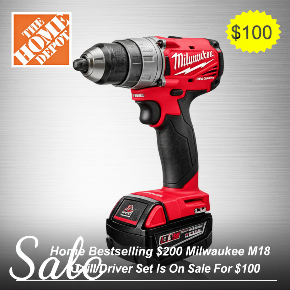 Home Depot’s Bestselling $200 Milwaukee M18 Compact Drill/Driver Set Is On Sale For $100