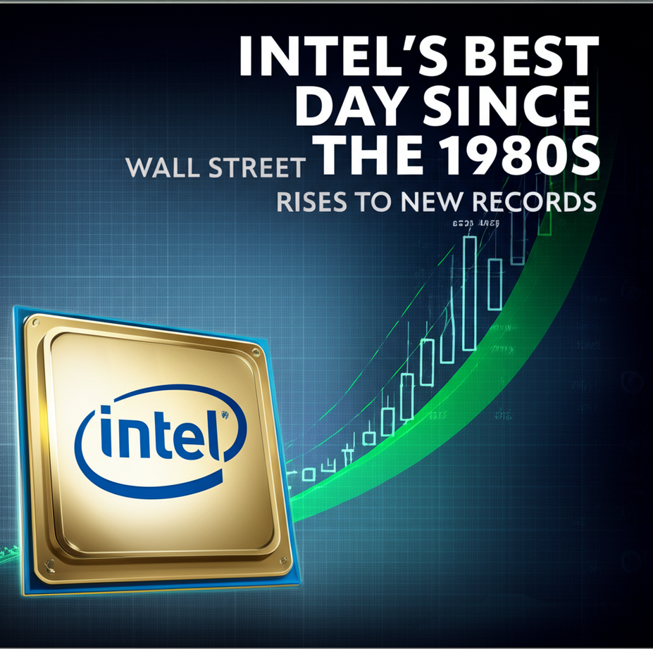 Intel’s best day since the 1980s helps drive Wall Street to more records