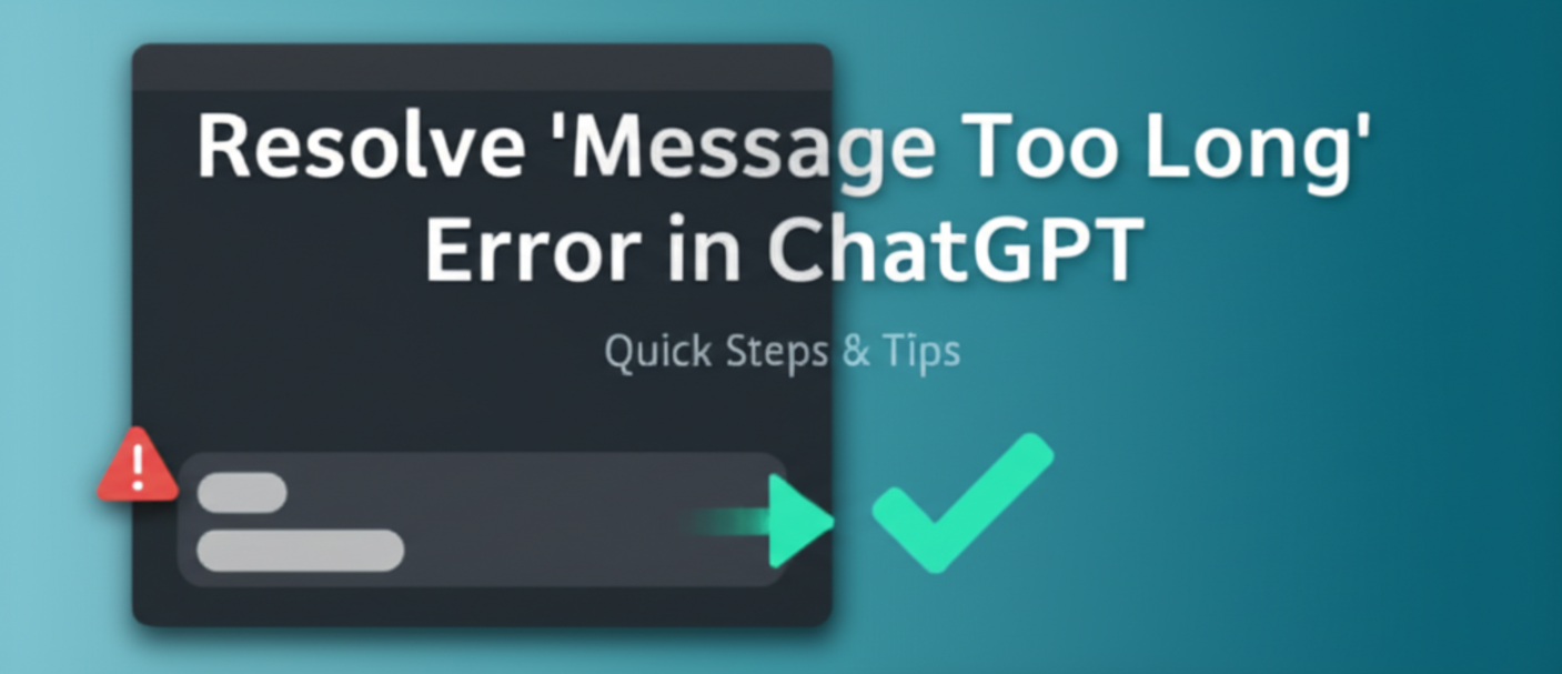 How to Resolve the ‘Message Too Long’ Error in ChatGPT?