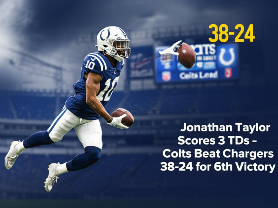 Jonathan Taylor scores 3 touchdowns and Colts beat Chargers 38-24 for NFL-leading 6th victory