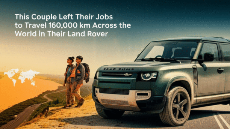 This couple left their jobs to travel 160,000 km across the world in their Land Rover This couple left their jobs to travel 160,000 km across the world in their Land Rover