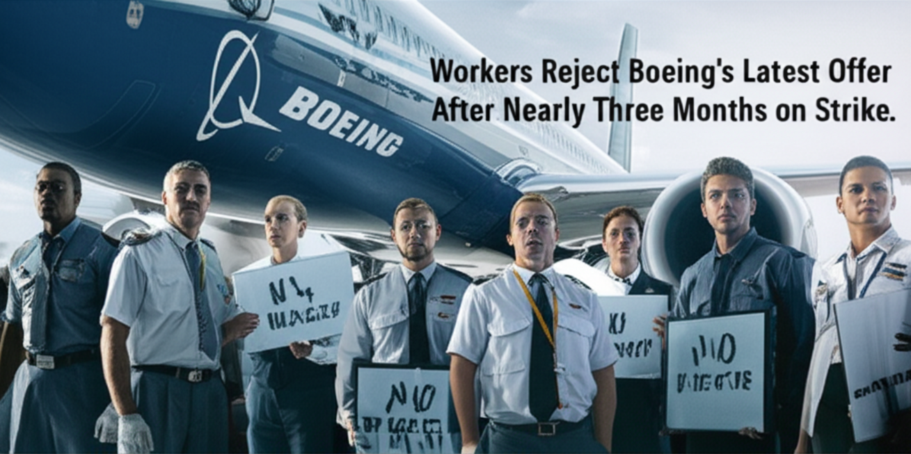 Workers Reject Boeing’s Latest Offer After Nearly Three Months on Strike