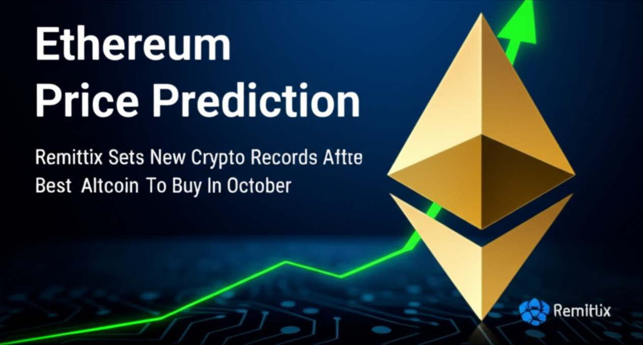 Ethereum Price Prediction: Remittix Sets New Crypto Records After Becoming The Best Altcoin To Buy In October