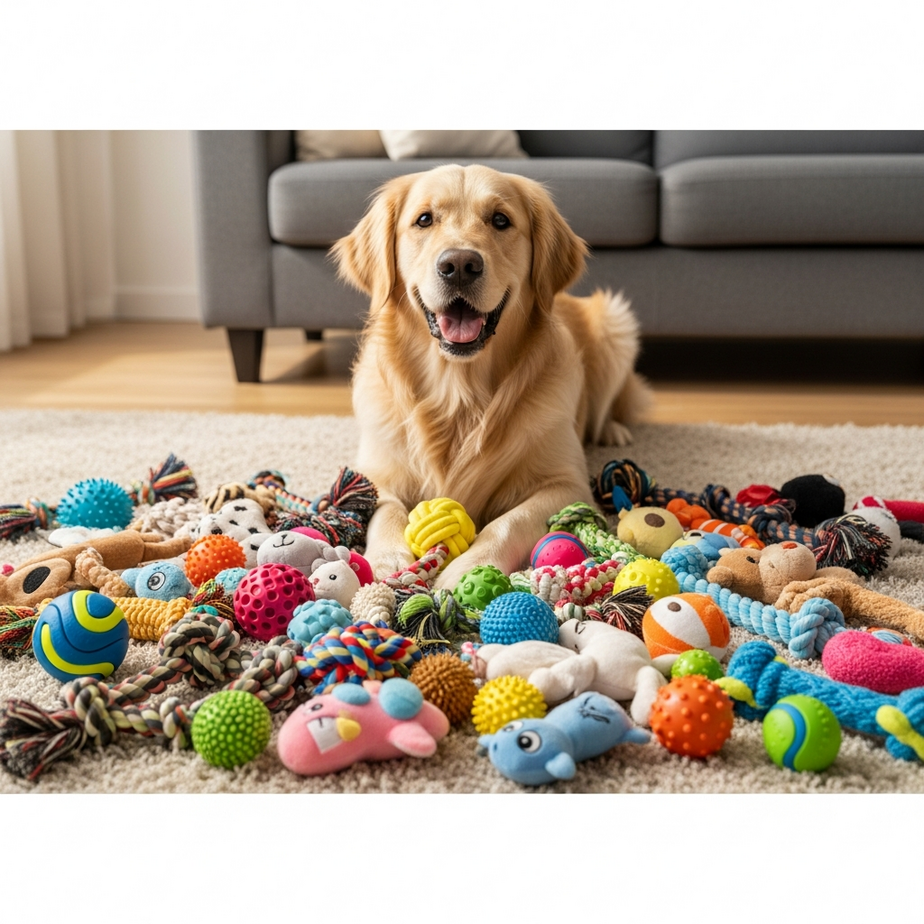 Amazon is selling a pack of 25 dog toys for $21 that will keep your pet busy for months