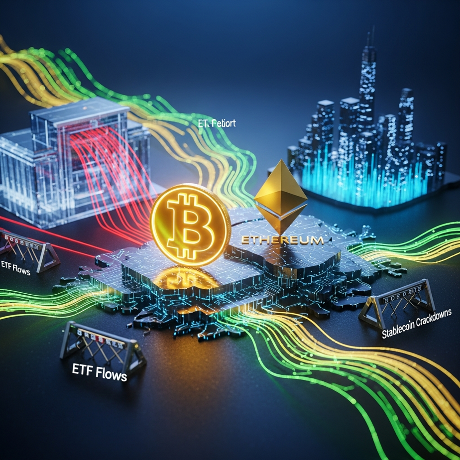 Crypto News Today: Fed Tensions, ETF Flows, Asia Policy Shifts, and Stablecoin Crackdowns Reshape the Market