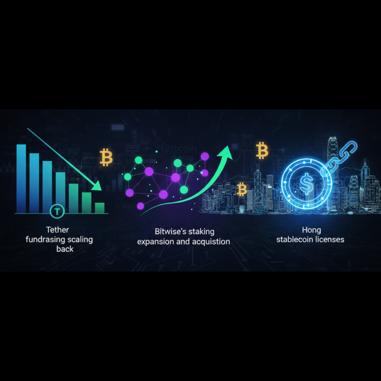 Crypto News: Tether Cuts Fundraise, Bitwise Staking, HK Stablecoin